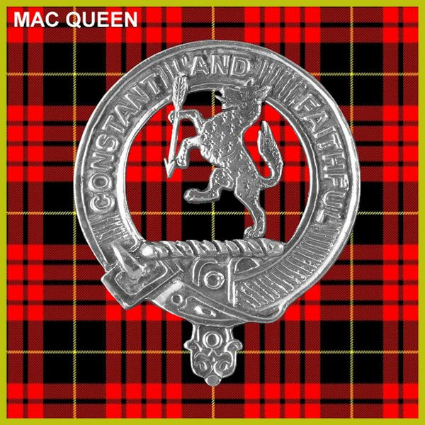 MacQueen 5 oz Round Clan Crest Scottish Badge Flask
