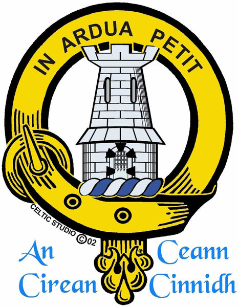 Malcolm 5 oz Round Clan Crest Scottish Badge Flask
