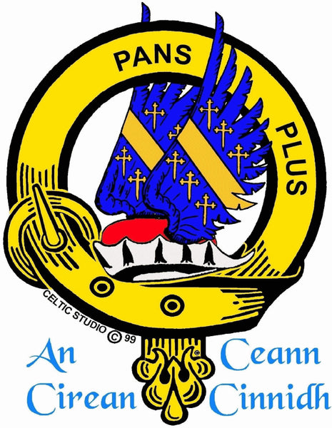 Marr 5 oz Round Clan Crest Scottish Badge Flask