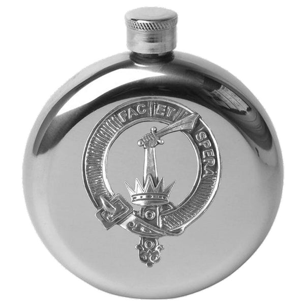 Matheson 5 oz Round Clan Crest Scottish Badge Flask