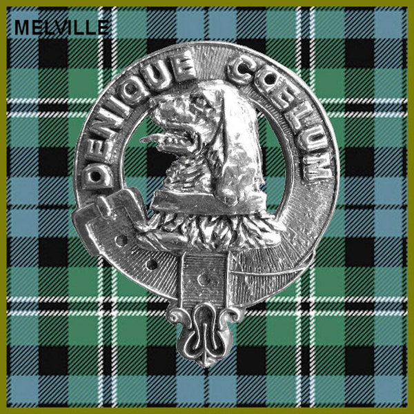 Melville 5 oz Round Clan Crest Scottish Badge Flask