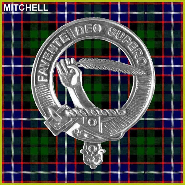Mitchell 5 oz Round Clan Crest Scottish Badge Flask