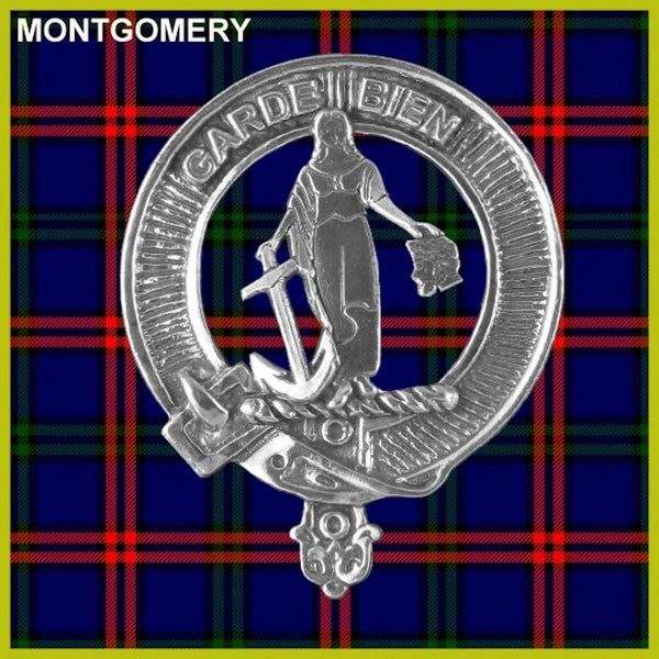 Montgomery 5 oz Round Clan Crest Scottish Badge Flask