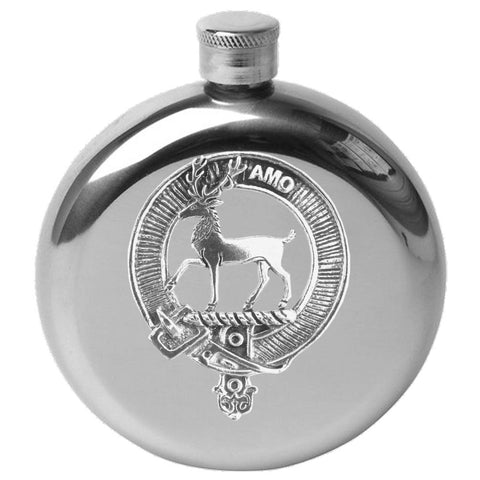 Scott 5 oz Round Clan Crest Scottish Badge Flask