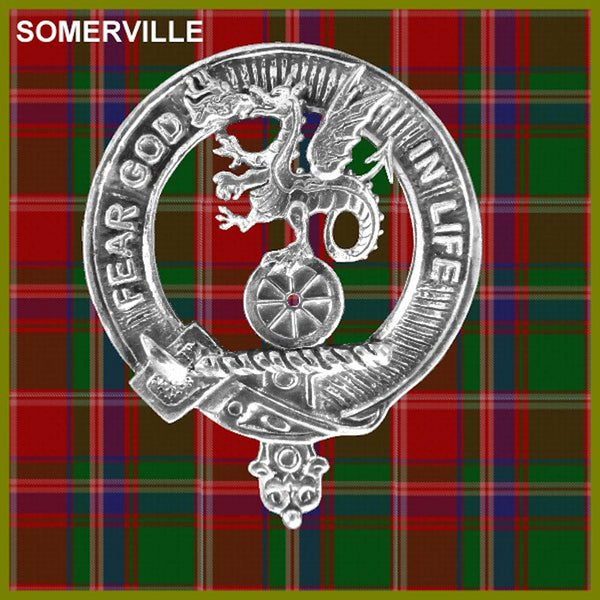 Somerville 5 oz Round Clan Crest Scottish Badge Flask