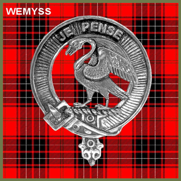 Wemyess 5 oz Round Clan Crest Scottish Badge Flask