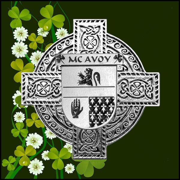 McAvoy Irish Coat of Arms Badge Glass Beer Mug
