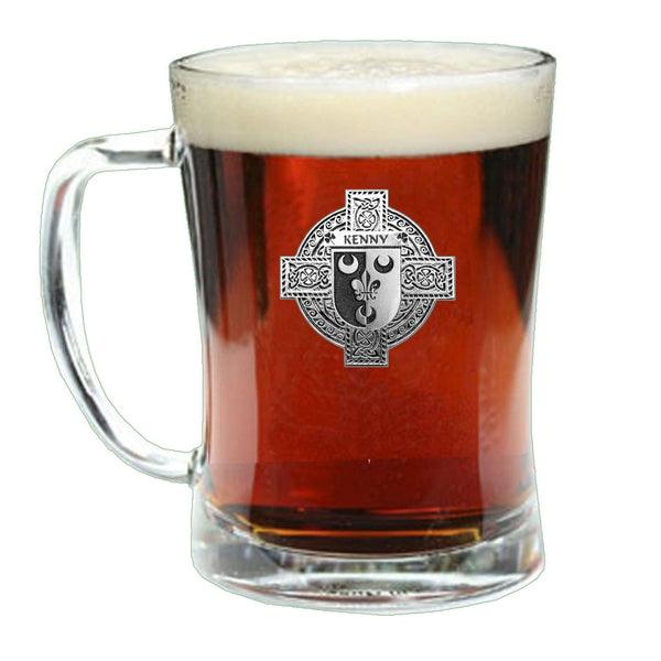 Kenny Irish Coat of Arms Badge Glass Beer Mug