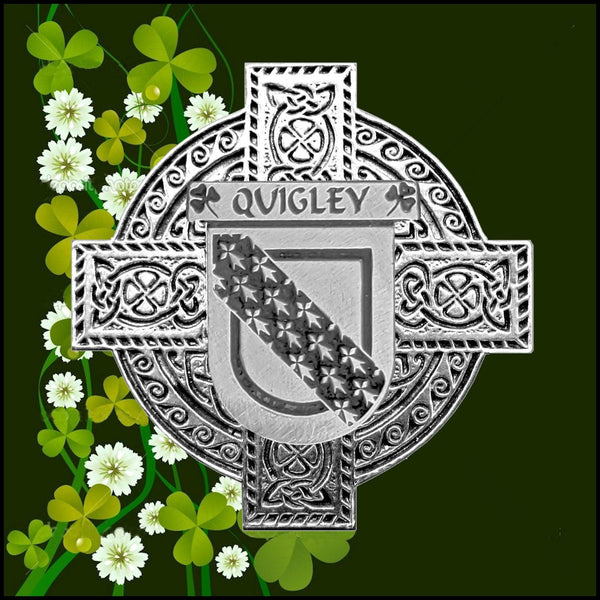 Quigley Irish Coat of Arms Badge Glass Beer Mug