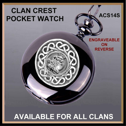 Abercrombie Clan Crest  Black Pocket Watch