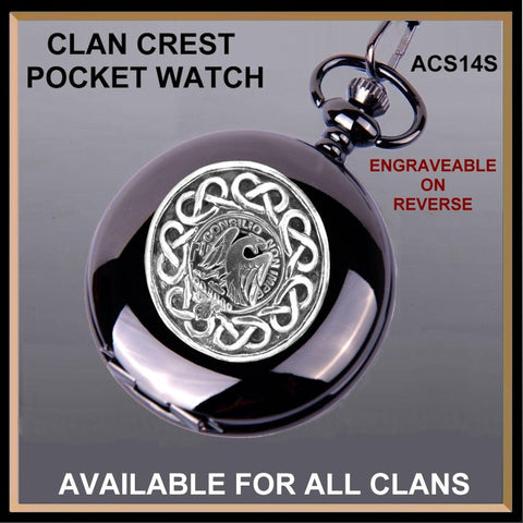 Agnew Clan Crest  Black Pocket Watch