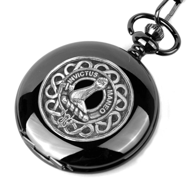 Armstrong Clan Crest  Black Pocket Watch