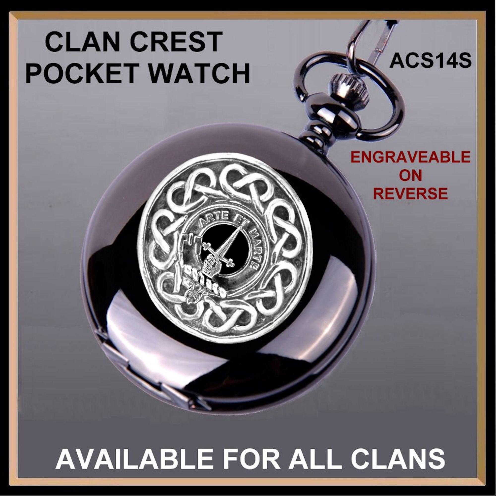Bain Scottish Clan Crest Pocket Watch