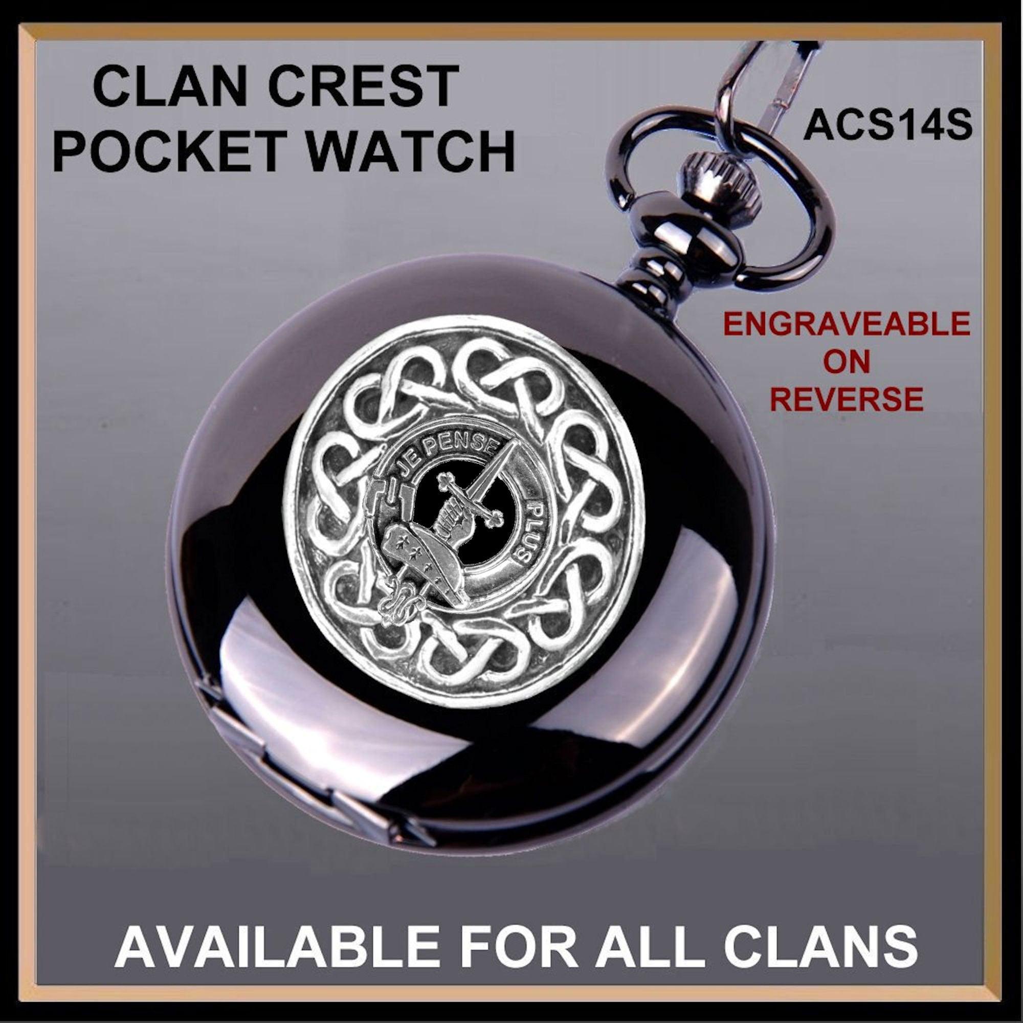 Erskine Scottish Clan Crest Pocket Watch