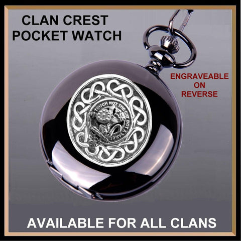 MacBain Clan Crest  Black Pocket Watch