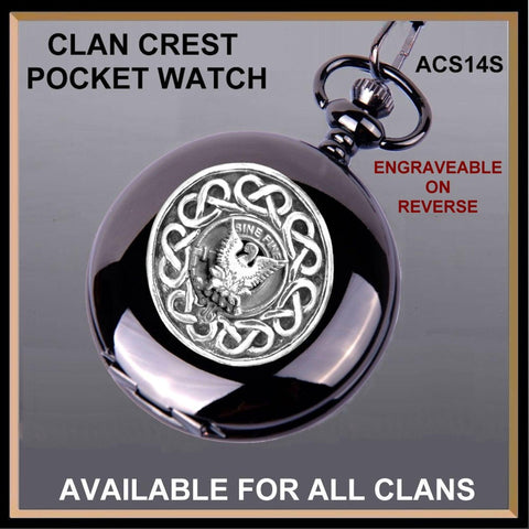 MacGill Clan Crest  Black Pocket Watch