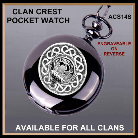 Wood Crest  Pocket Watch Black