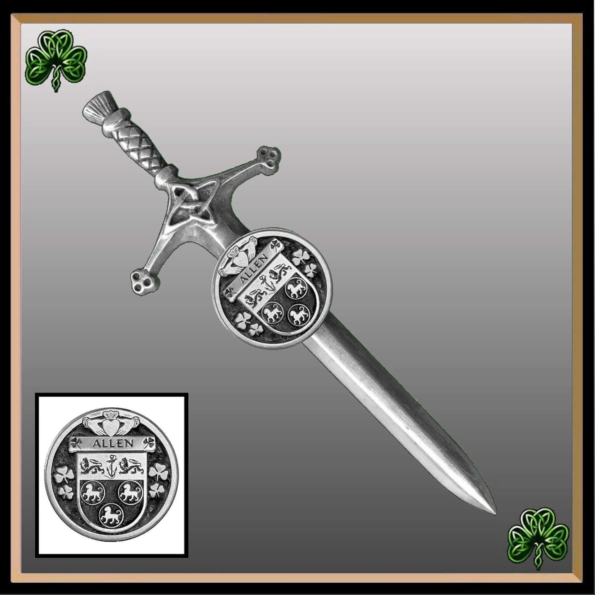 Allen Irish Coat of Arms Disk Kilt Pin