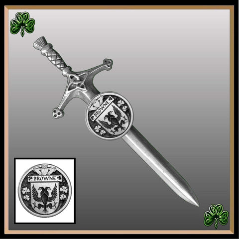 Brown Irish Coat of Arms Disk Kilt Pin