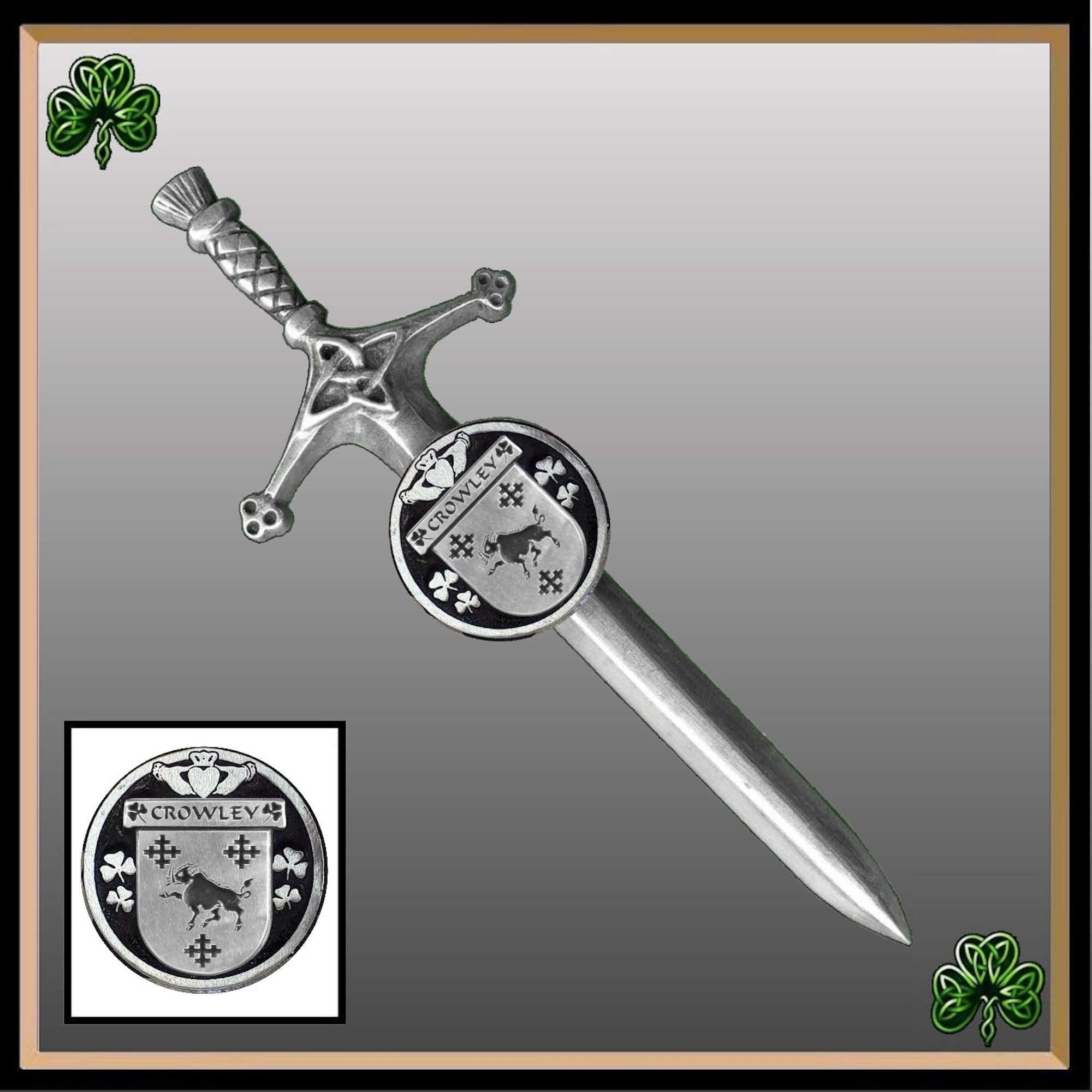 Crowley Irish Coat of Arms Disk Kilt Pin