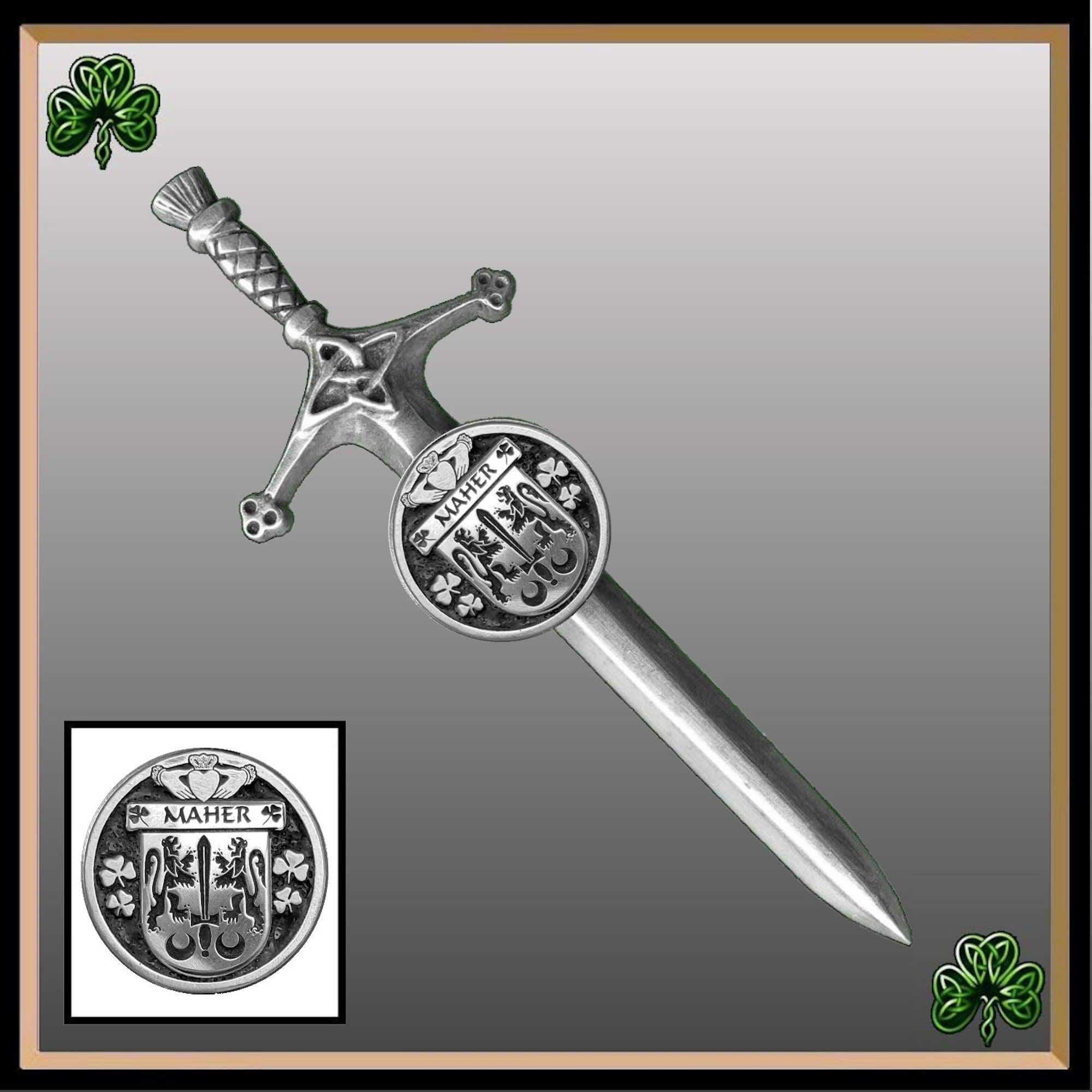 Maher Irish Coat of Arms Disk Kilt Pin
