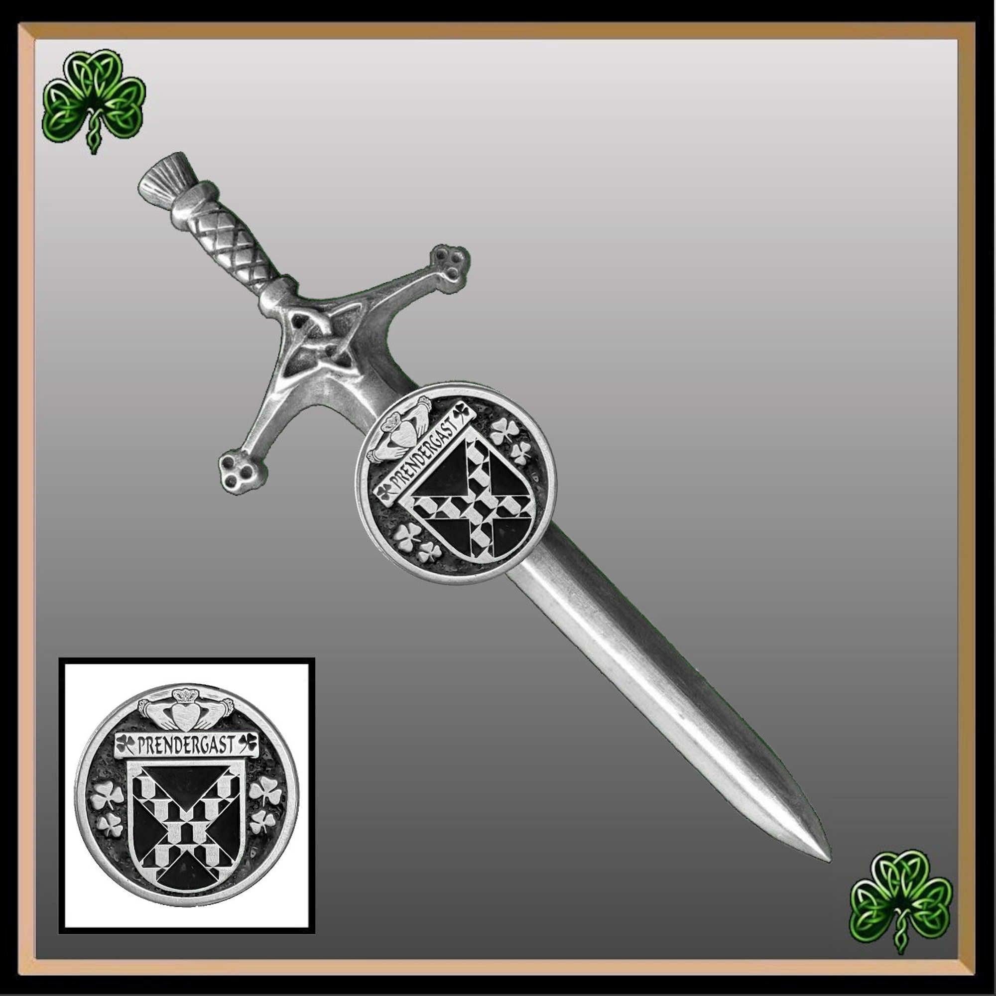 Prendergast Tipperary Irish Coat of Arms Disk Kilt Pin