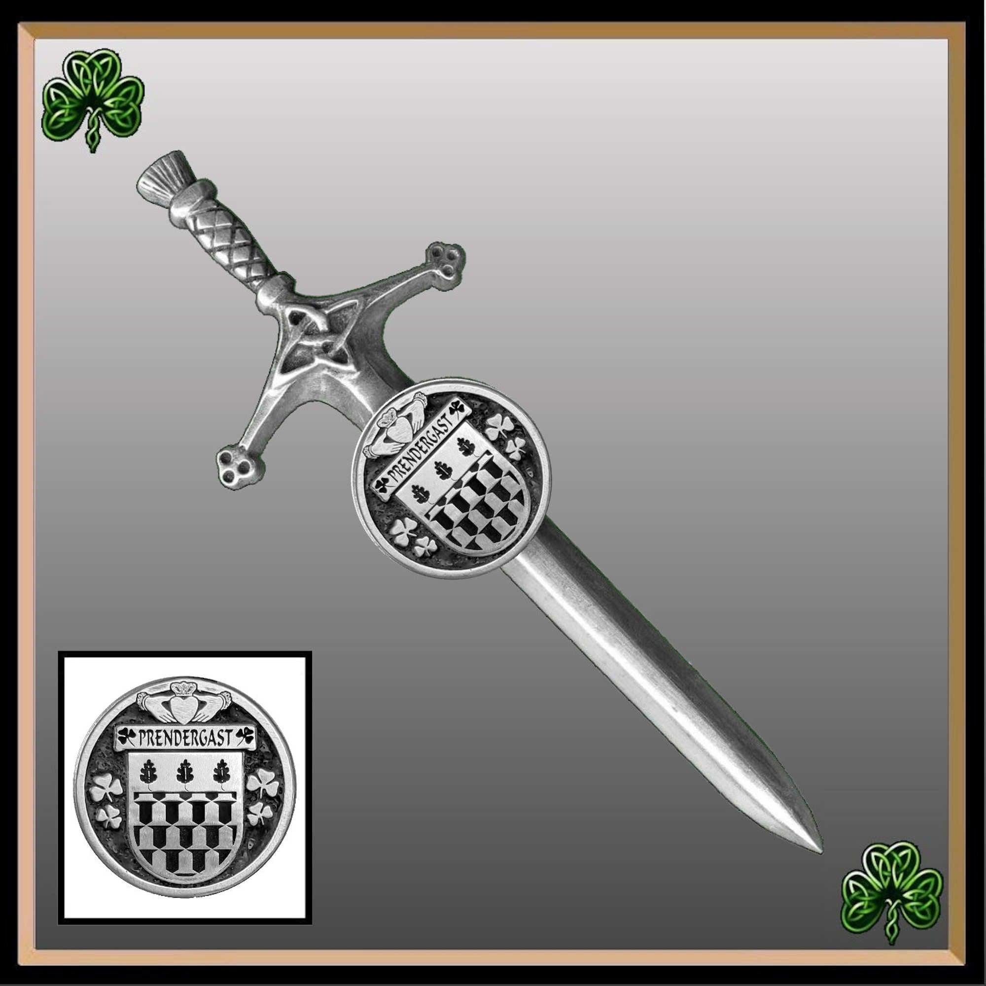 Prendergast Wexford Irish Coat of Arms Disk Kilt Pin
