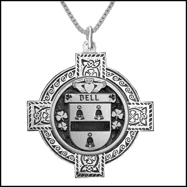 Bell Irish Coat of Arms Celtic Cross Pendant ~ IP04