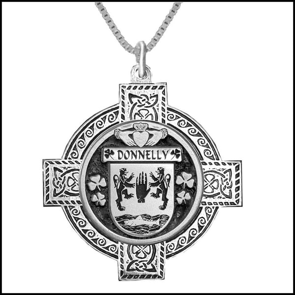 Donnelly Irish Coat of Arms Celtic Cross Pendant ~ IP04