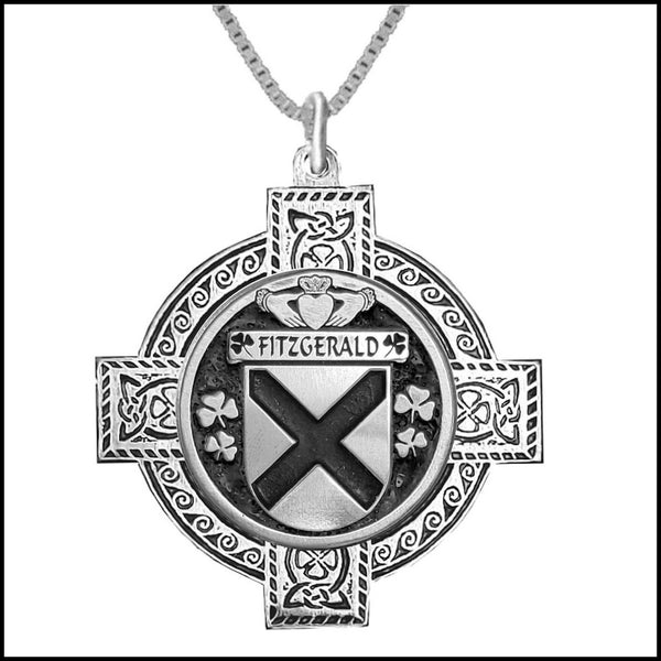 Fitzgerald Irish Coat of Arms Celtic Cross Pendant ~ IP04