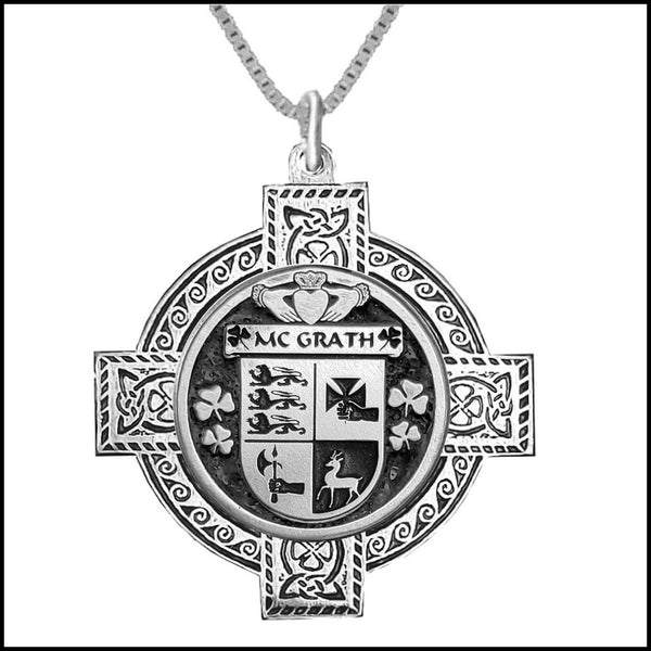 McGrath Irish Coat of Arms Celtic Cross Pendant ~ IP04