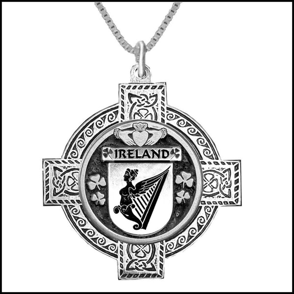 Ireland Irish Coat of Arms Celtic Cross Pendant ~ IP04