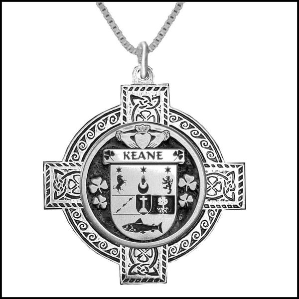 Keane Irish Coat of Arms Celtic Cross Pendant ~ IP04