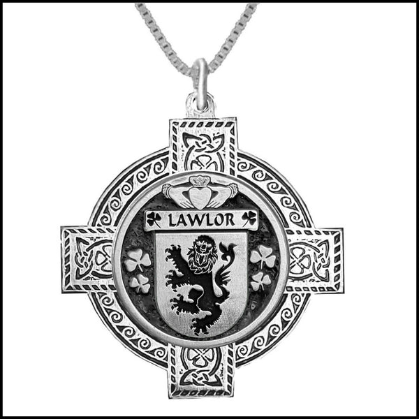 Lawlor Irish Coat of Arms Celtic Cross Pendant ~ IP04