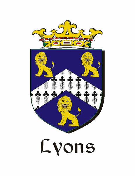 Lyons Irish Coat of Arms Celtic Cross Pendant ~ IP04