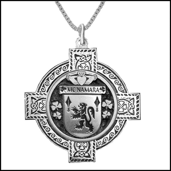 McNamara Irish Coat of Arms Celtic Cross Pendant ~ IP04