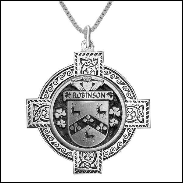 Robinson Irish Coat of Arms Celtic Cross Pendant ~ IP04