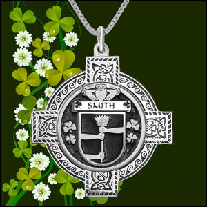Smith Irish Coat of Arms Celtic Cross Pendant ~ IP04