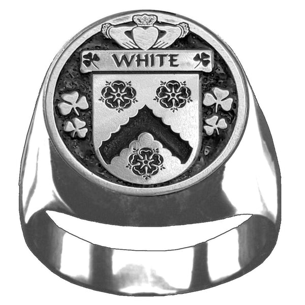 White Irish Coat of Arms Gents Ring IC100