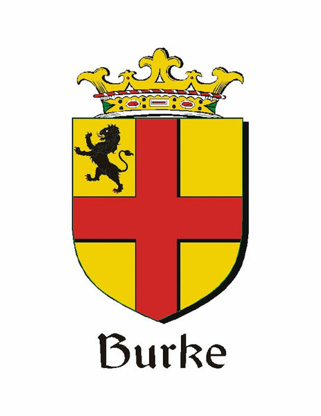 Burke Irish Coat of Arms Disk Loop Tie Bar ~ Sterling silver