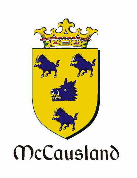 McCausland Irish Coat of Arms Disk Loop Tie Bar ~ Sterling silver