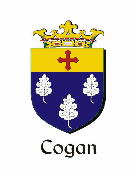 Cogan Irish Coat of Arms Disk Loop Tie Bar ~ Sterling silver