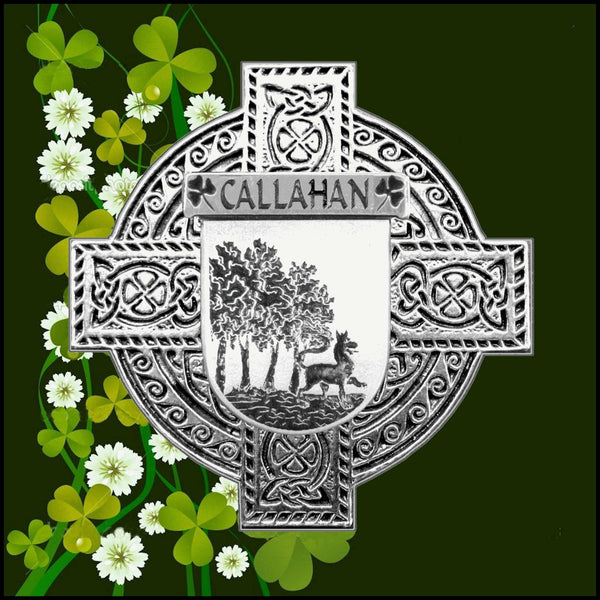 Callahan Irish Celtic Cross Badge 8 oz. Flask Green, Black or Stainless