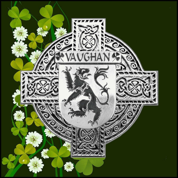 Vaughan Irish Celtic Cross Badge 8 oz. Flask Green, Black or Stainless