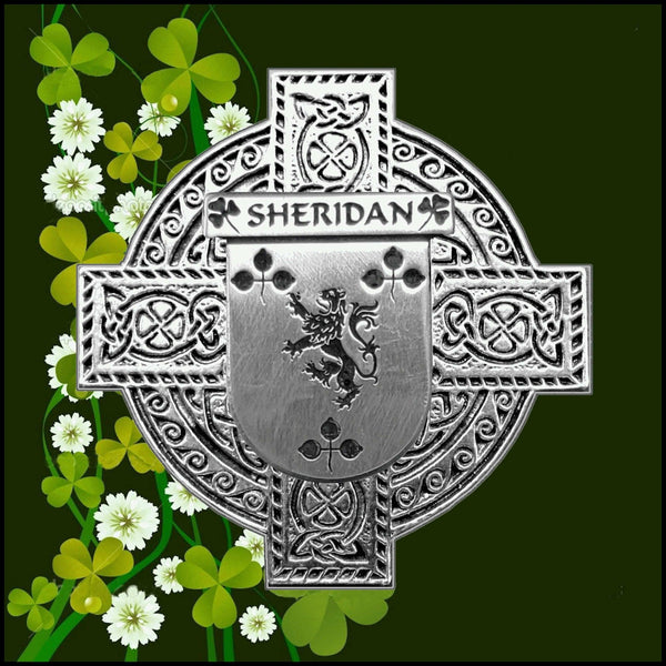 Sheridan Irish Celtic Cross Badge 8 oz. Flask Green, Black or Stainless