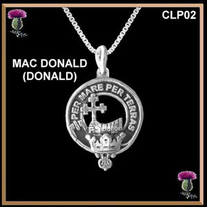 MacDonald Donald Clan Crest Scottish Pendant CLP02