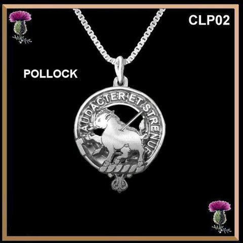 Pollock Clan Crest Scottish Pendant CLP02