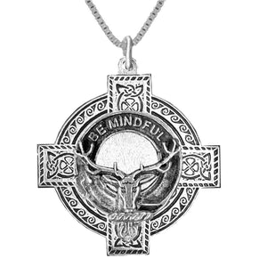 Calder Clan Crest Celtic Cross Pendant Scottish ~ CLP04