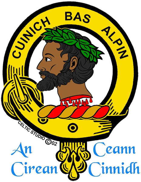 MacAlpin Clan Crest Celtic Cross Pendant Scottish ~ CLP04