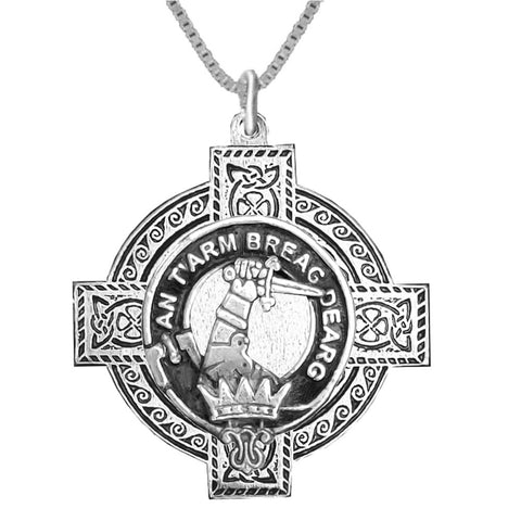 MacQuarrie Clan Crest Celtic Cross Pendant Scottish ~ CLP04